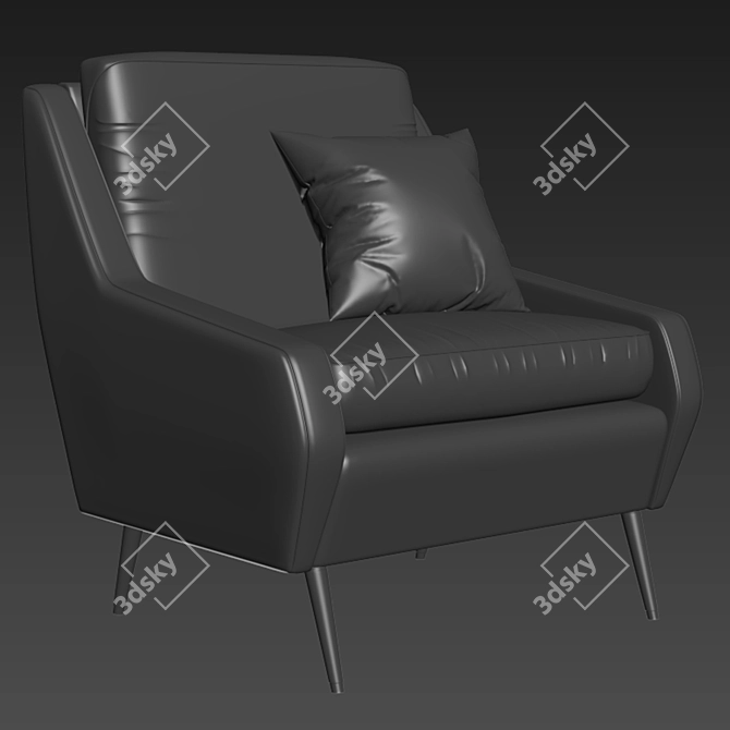 Romero Armchair: Elegant Design | Ottoman Included 3D model image 2