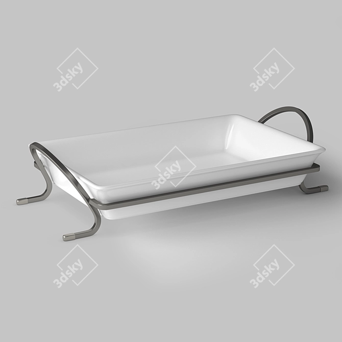 Cambridge Graphite Baking Dish: Sleek & Functional 3D model image 1