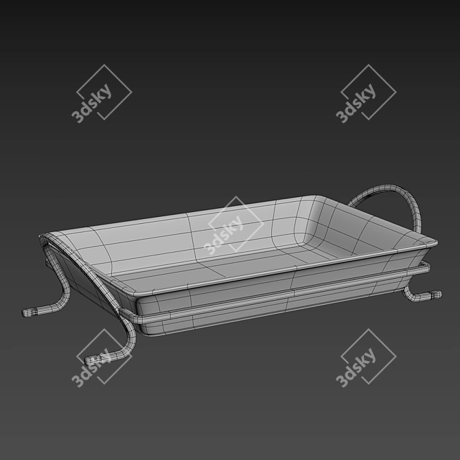 Cambridge Graphite Baking Dish: Sleek & Functional 3D model image 2