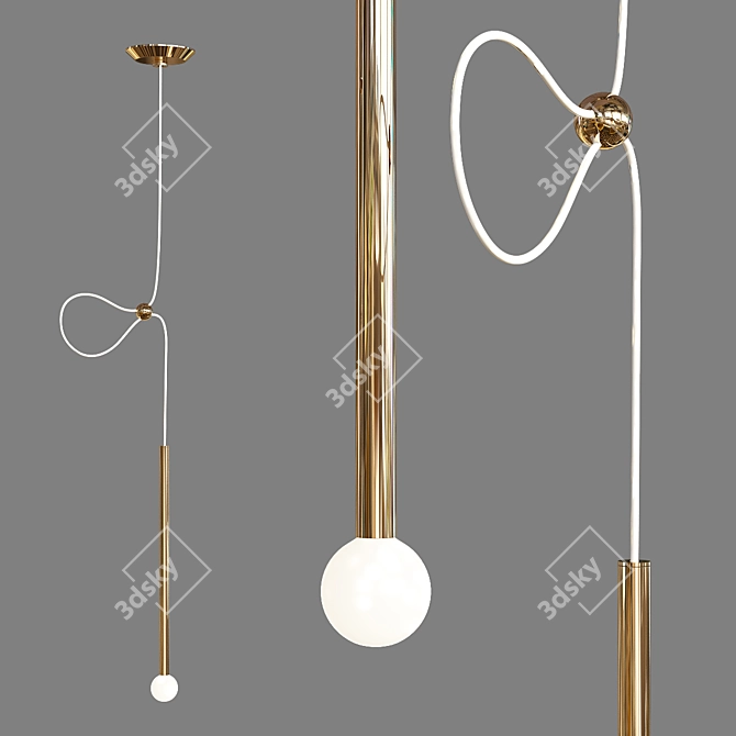 Modern Strike Pendant Light 3D model image 1