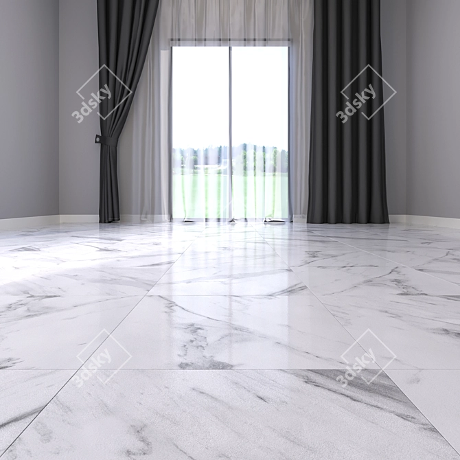 Elegant Marble Floor Tiles 3D model image 2