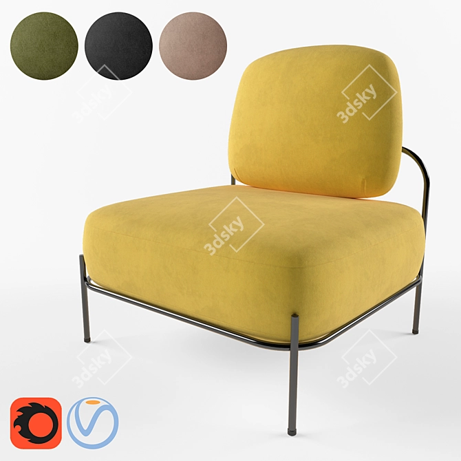 Polly Soft Chair: Stylish Comfort 3D model image 1