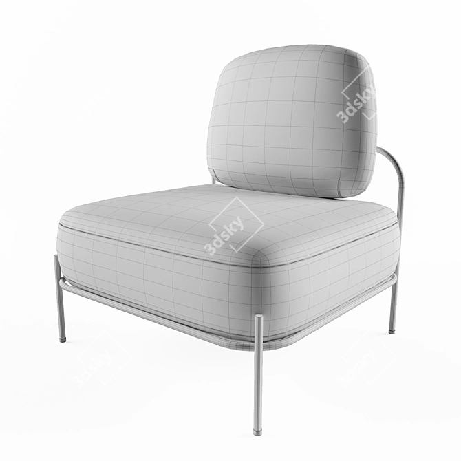 Polly Soft Chair: Stylish Comfort 3D model image 3