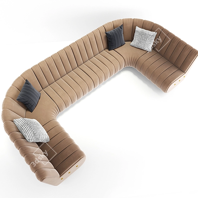 Sophia Extended Sofa + Pillow 3D model image 2