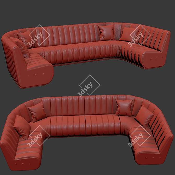 Sophia Extended Sofa + Pillow 3D model image 3