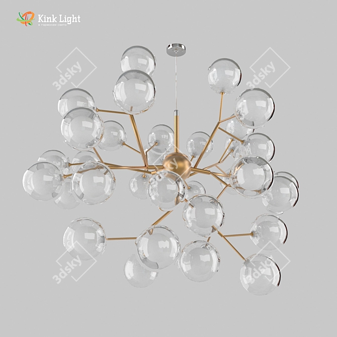 Scandinavian Style Gold Chandelier 3D model image 1