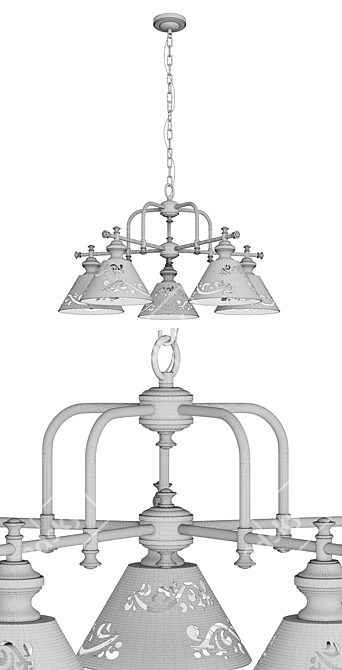 Kensington A1511LM-5PB Chandelier: Elegant Bronze Lighting 3D model image 3