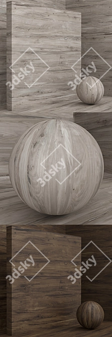 Seamless Wood Veneer Box Set 3D model image 2