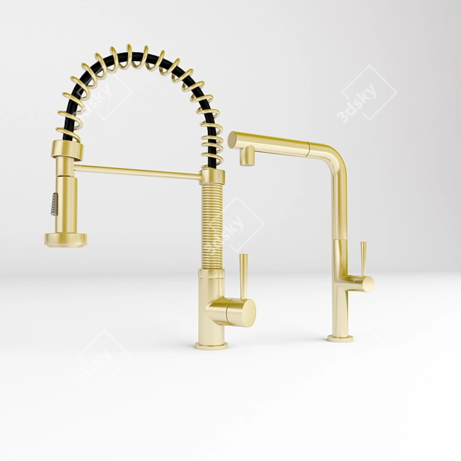 Gold Kitchen Faucet Accessory 3D model image 3