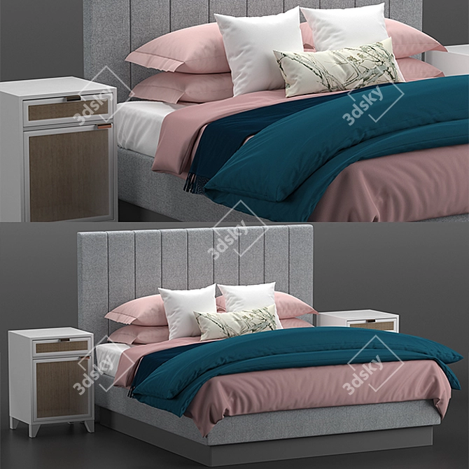 Minimalist Studio McGee Bed 3D model image 1