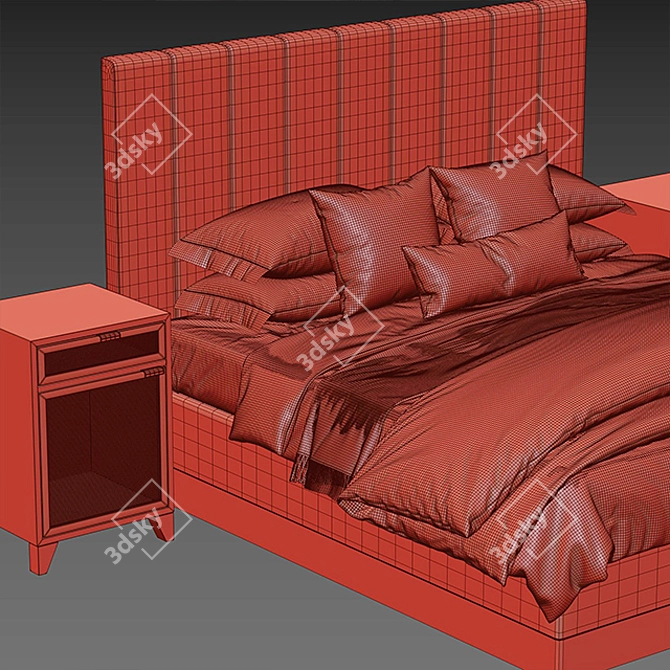Minimalist Studio McGee Bed 3D model image 3