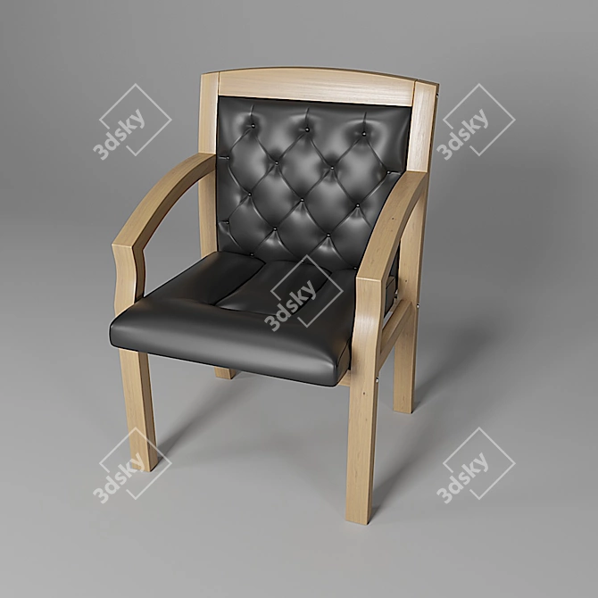 Soft Office Chair with 34466 Polygons 3D model image 1