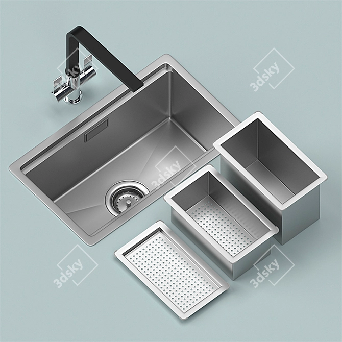 ASTRACAST Companion 1.0 Kitchen Sink with Enzo Mixer 3D model image 3