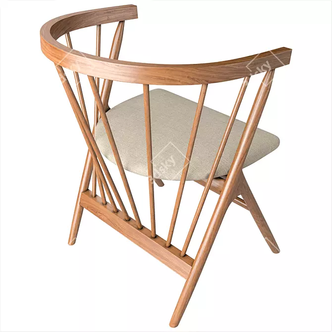 Vintage Windsor Chair - Classic Design 3D model image 3