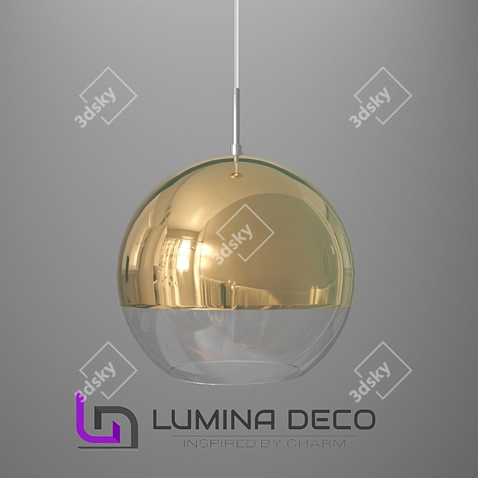 Golden Glow Suspended Lumina D20: Elegant and Eye-Catching 3D model image 1