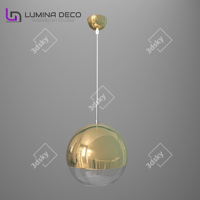 Golden Glow Suspended Lumina D20: Elegant and Eye-Catching 3D model image 2