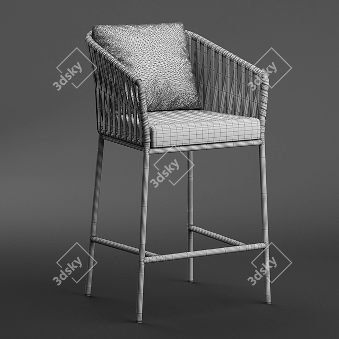 Sleek Bitta Barstool: Versatile and Stylish 3D model image 3