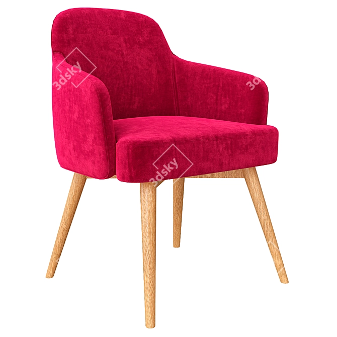 Stylish Roman Fabric Armchair 3D model image 1