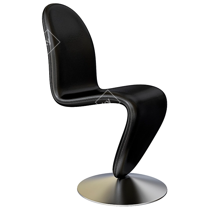 Verpan Leather Chair: Verner Panton Design 3D model image 1