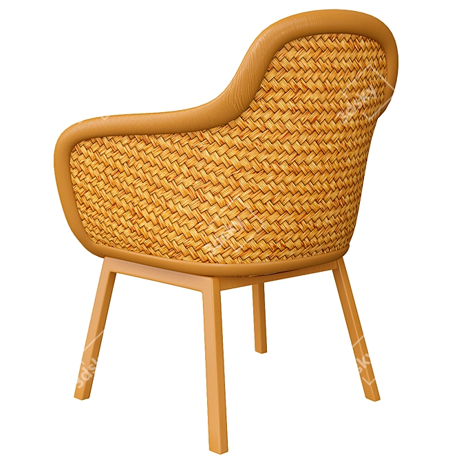 Stylish Wicker Chair: KETTAL VIMINI 3D model image 2