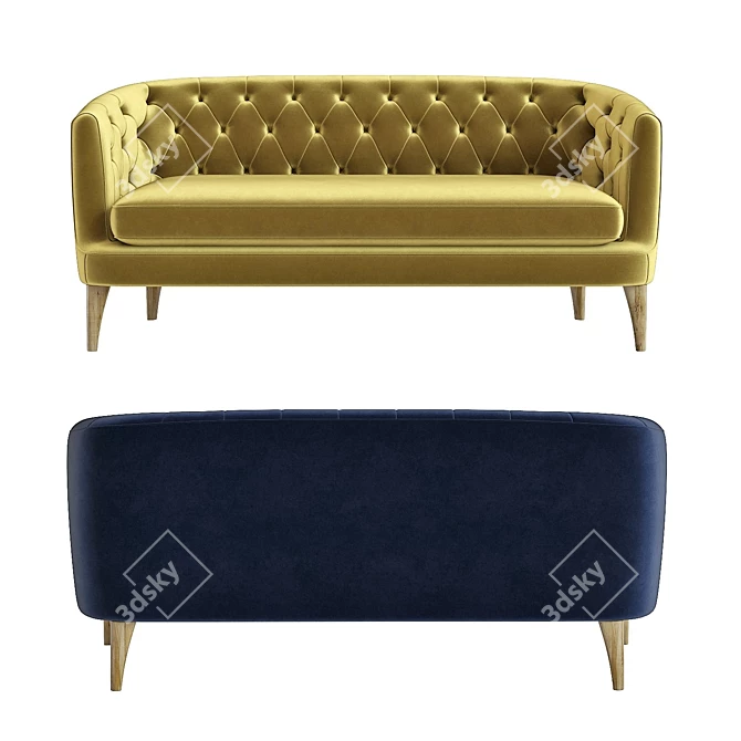 Modern West Elm Lola Sofa: 3D Model 3D model image 2