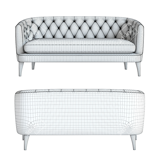 Modern West Elm Lola Sofa: 3D Model 3D model image 3