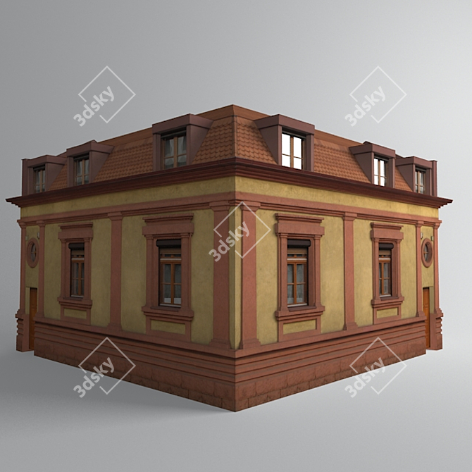 Vintage Corner Cottage 3D model image 1