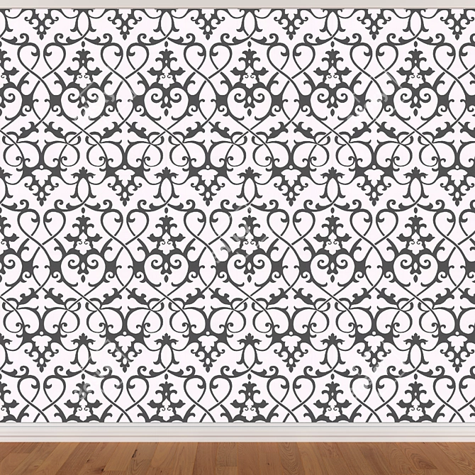 Seamless Wallpaper Set in 3 Colors 3D model image 2