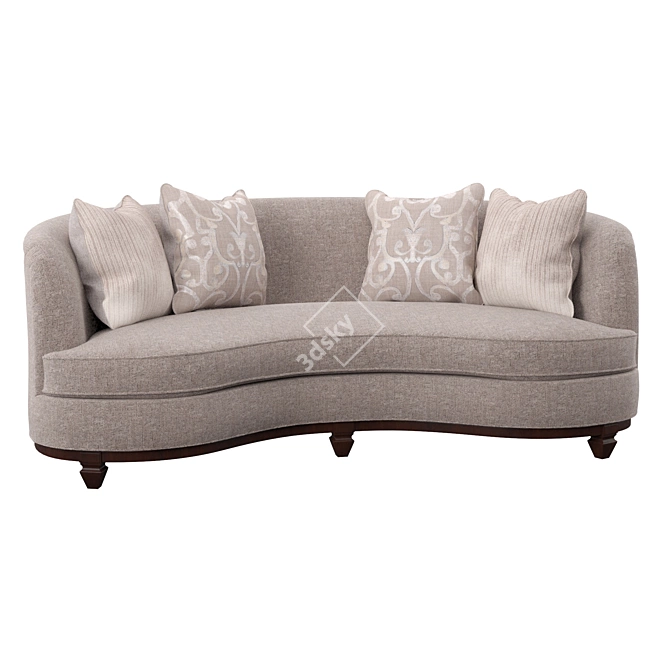 Elegant Velvet Sofa 3D model image 2