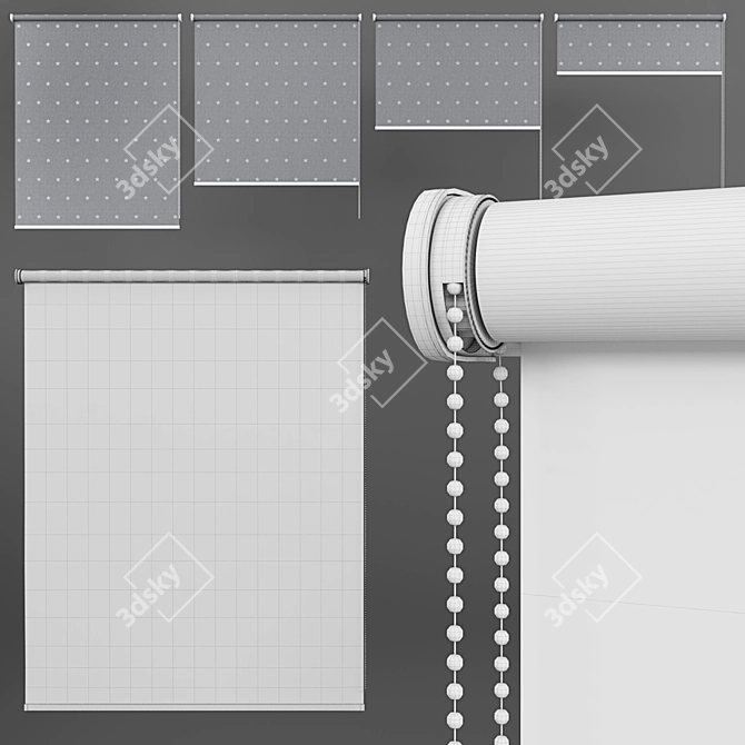 Twinkle Roller Blind Set - Four Colors 3D model image 3