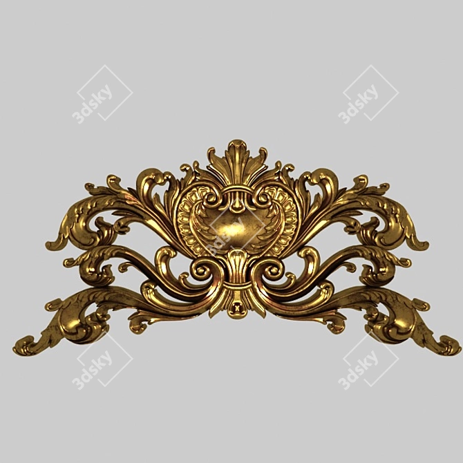 Elegant Cotton Decor: Stucco, Gold Leaf, Vintage Patterns 3D model image 1