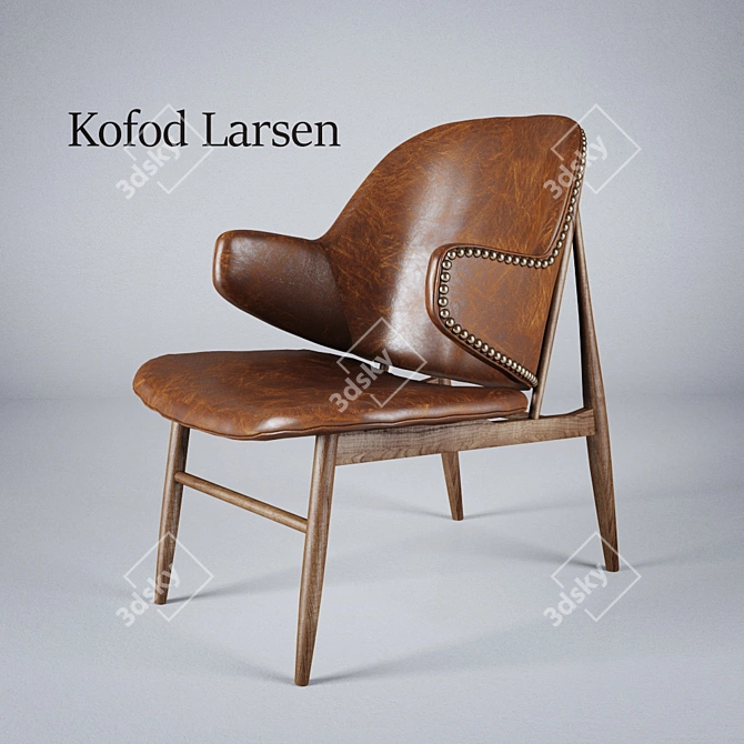 Vintage Kofod Larsen Lounge Chair 3D model image 1