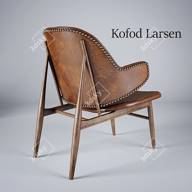 Vintage Kofod Larsen Lounge Chair 3D model image 3