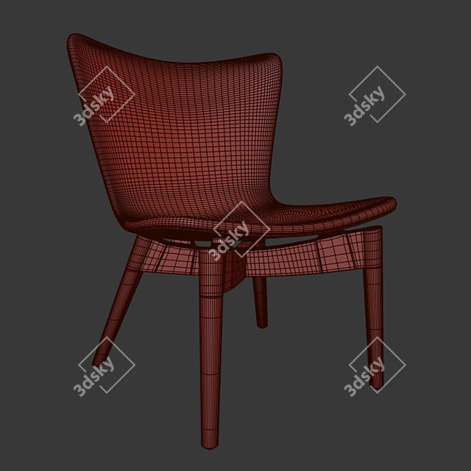 Mater Oak Lounge Chair: Sleek Oak Design with Leather Upholstery 3D model image 3