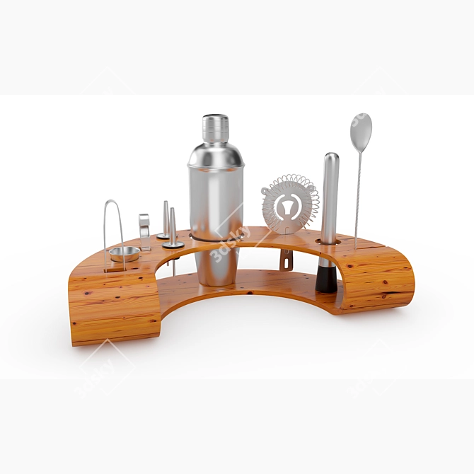 Stylish Bar Set with Accessories 3D model image 1