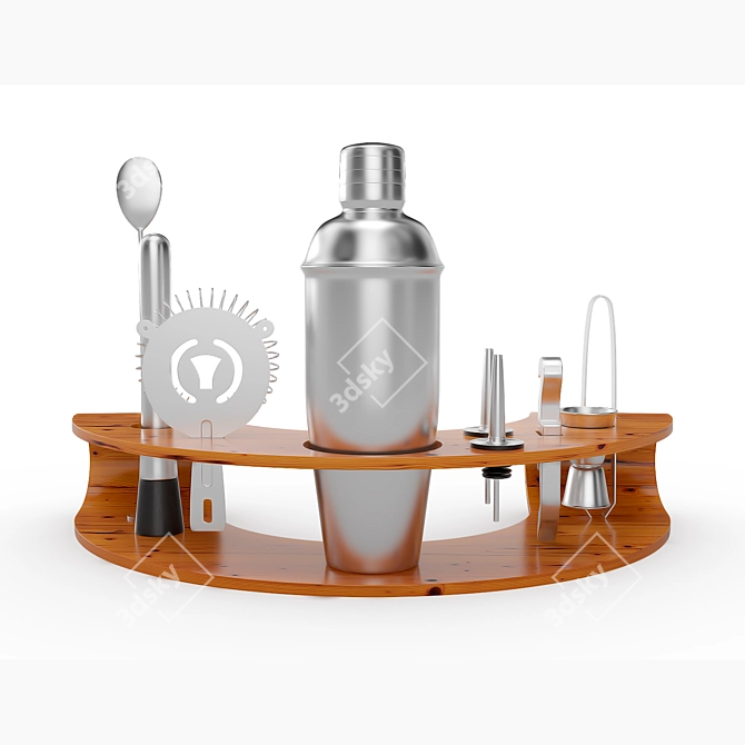 Stylish Bar Set with Accessories 3D model image 2