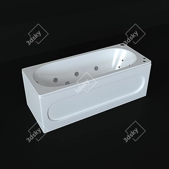 Aquatek Oberon: Luxurious and Spacious Bathtub 3D model image 1