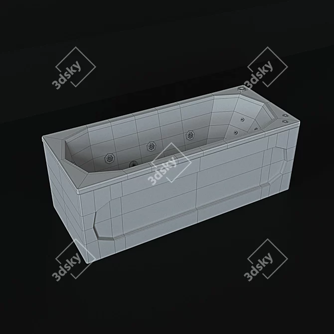 Aquatek Oberon: Luxurious and Spacious Bathtub 3D model image 3