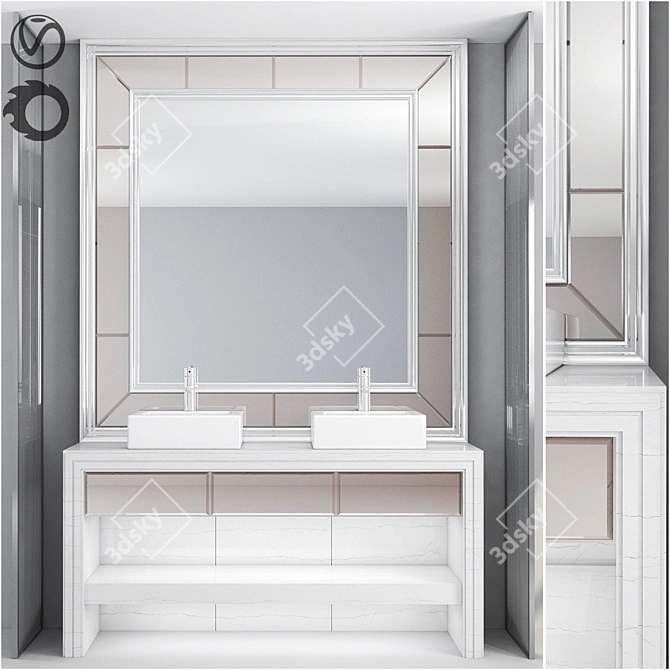 Modern Vicostone Bathroom Furniture 3D model image 1