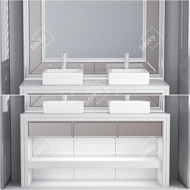 Modern Vicostone Bathroom Furniture 3D model image 2