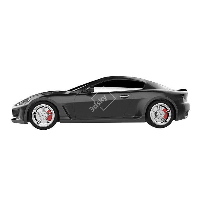 Sleek 2013 Maserati GranTurismo: Detailed 3D Model 3D model image 2