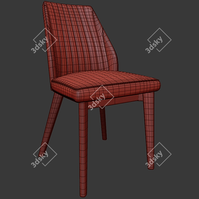 Modern Vaz Dining Chair: Sleek and Stylish 3D model image 2