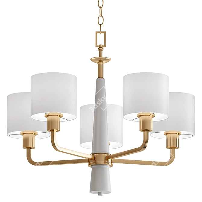 Vintage Gold Chandelier - Palacio Collection 3D model image 1