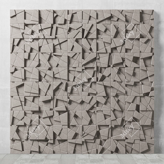 Splintered Elegance: Decorative Panel Unwrapped (8192x8192) 3D model image 2