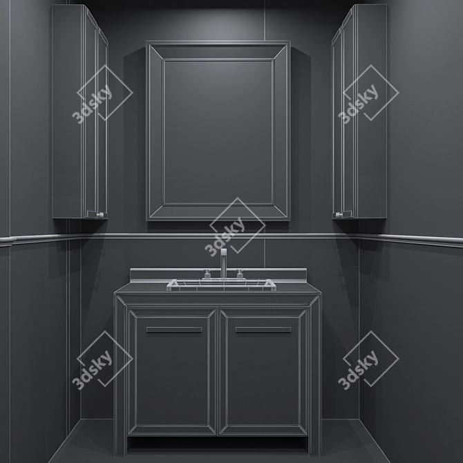 Modern Bathroom Furniture Set 3D model image 3