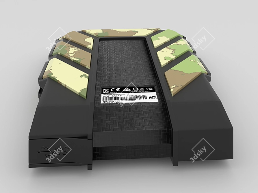 AD710M: Portable Camo Hard Drive 3D model image 3