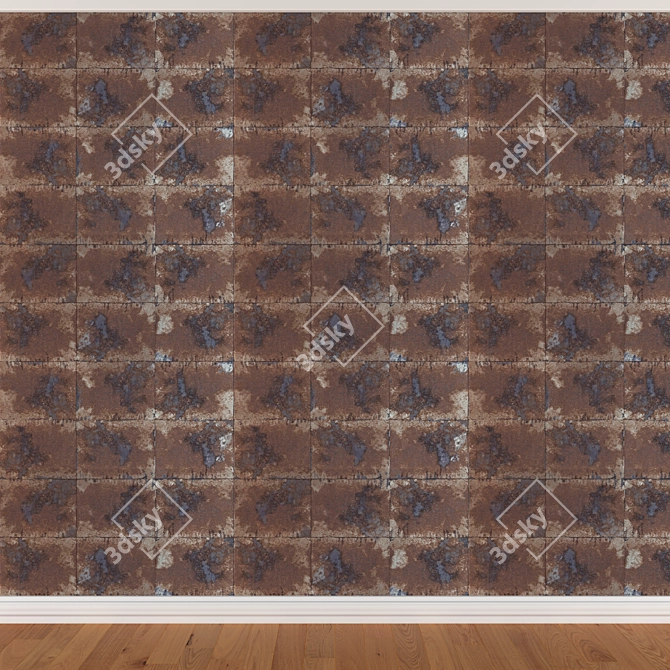 Seamless Wallpaper Set in 3 Colors 3D model image 2