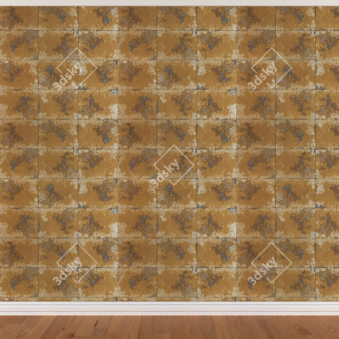 Seamless Wallpaper Set in 3 Colors 3D model image 3