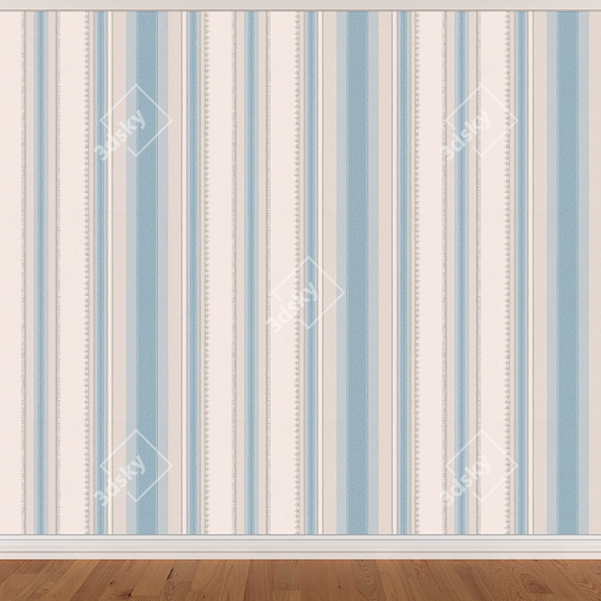 Seamless Wallpaper Set: 3 Colors 3D model image 2