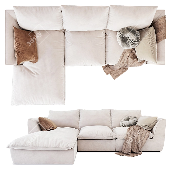 MABAY Vosart Corner Sofa Bed 3D model image 2